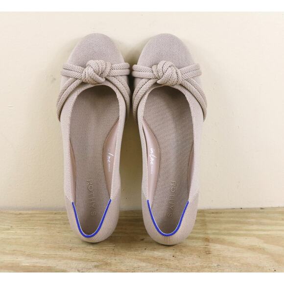 Rothy's Flats Womens 11.5 Tan Beige The Knot Ballet Flats Slip Ons Shoes - Picture 4 of 7